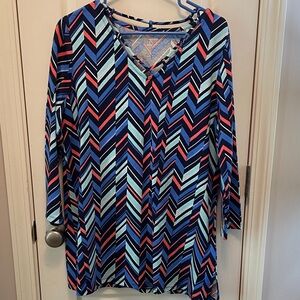 Kim Rogers Multicolor Chevron Tunic